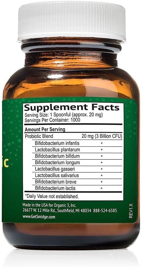 Smidge™ Probiotic Powder for Sensitive Individuals, 20g (Formerly Organic3 GutPro)