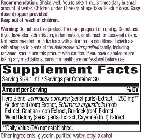 Nature's Way Echinacea Goldenseal, 99.9% Alcohol Free, 30 ml