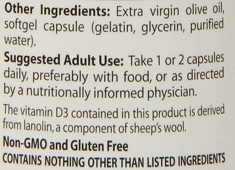 Doctor's Best Vitamin D3 125mcg (5000 IU), 720 Softgels