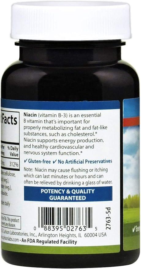 Carlson Labs Niacin 50 mg 300 Tablets