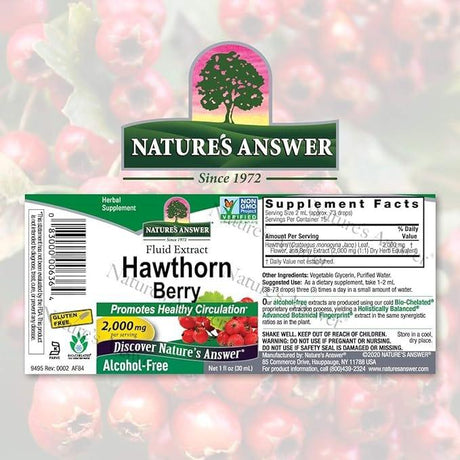 Nature's Answer, Hawthorne, Alcohol-Free, 2000 mg, 1 fl oz (30 ml)