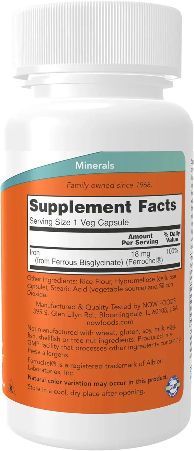 Now Foods Iron, 18mg, 120 Veggie Caps