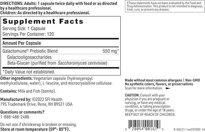 Klaire Labs - Galactomune, 120 Capsules