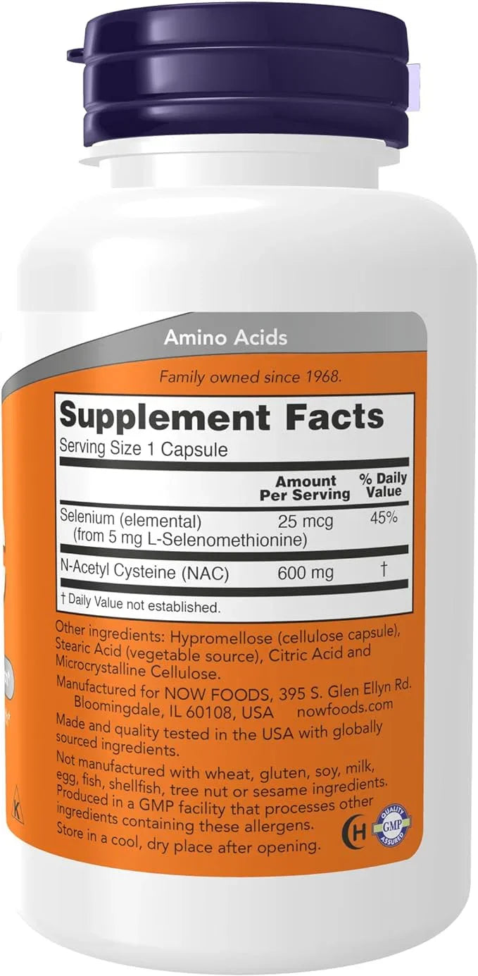 Now Foods NAC (N-Acetyl Cysteine) 600 mg 100 Veggie Caps