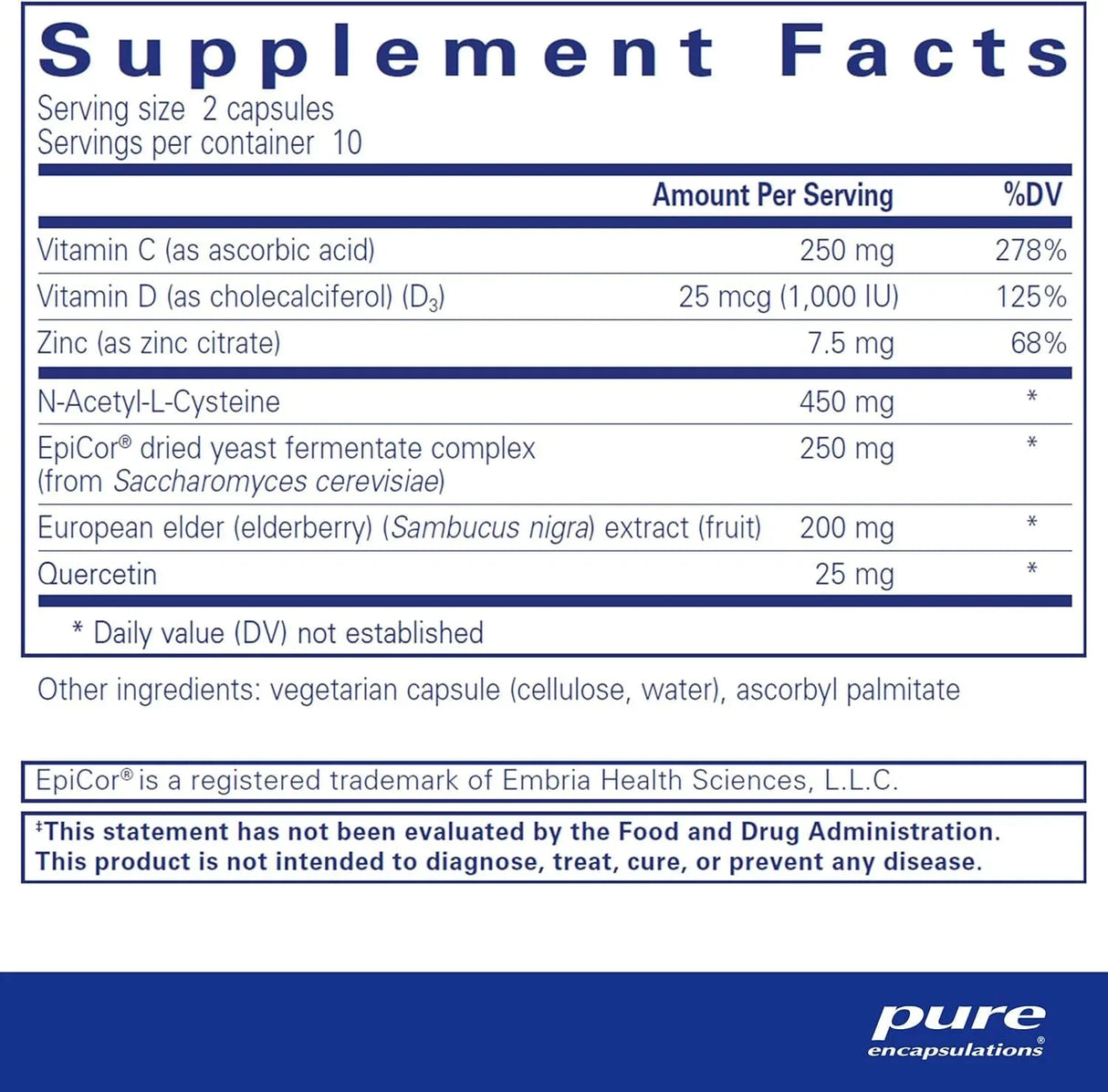 Pure Encapsulations PureDefense, Immune Support, 30 Caps