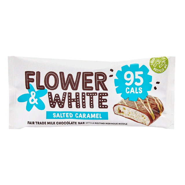 Flower & White Meringue Bar 12x20g Salted Caramel