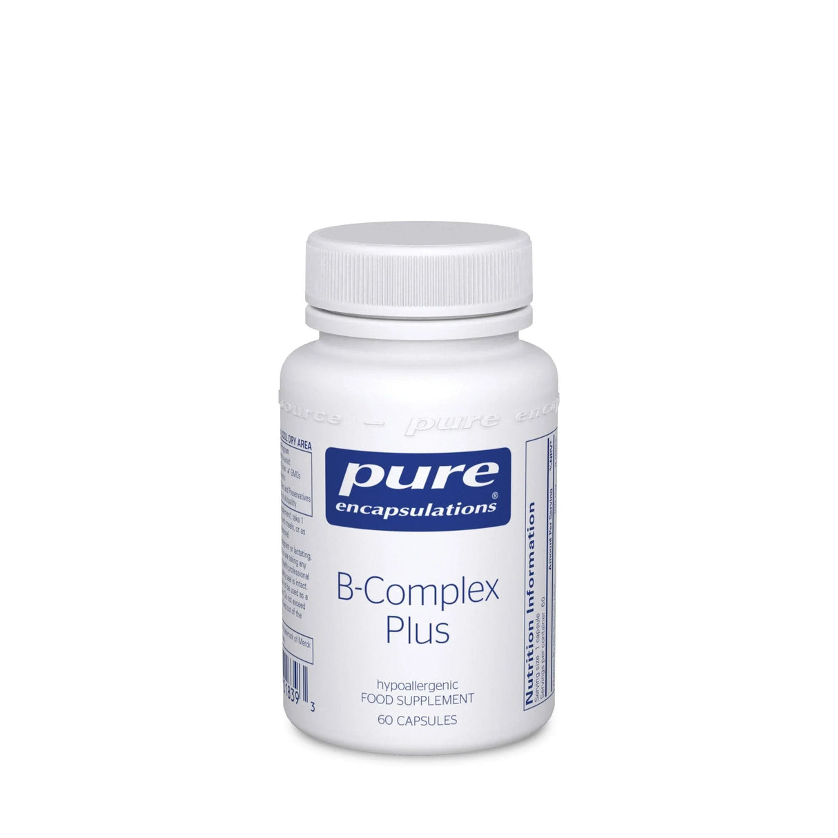 B-Complex Plus 60 veg caps - Pure Encapsulations - welzo