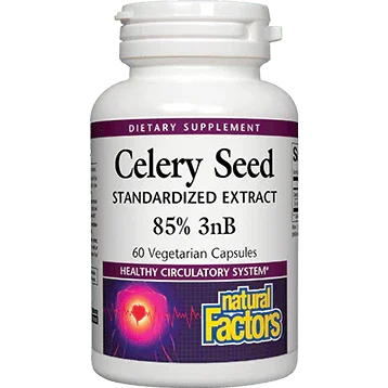 Celery Seed, Standardized Extract, 60 Vegetarian Capsules - Natural Factors - welzo