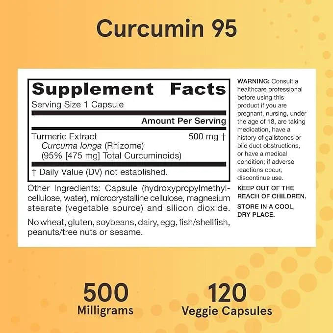 Curcumin 95, 500 mg, 120 Capsules - Jarrow Formulas - welzo
