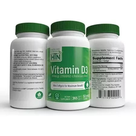 Health Thru Nutrition Vitamin D3 Softgels