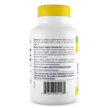Healthy Origins Biotin 10,000mcg Veggie Capsules