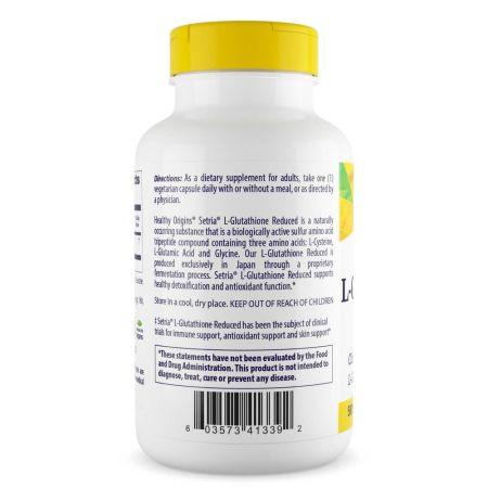 Healthy Origins LGlutathione Reduced 500mg Veggie Capsules