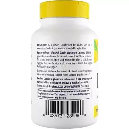 Healthy Origins Lutein 20mg Veggie Softgels