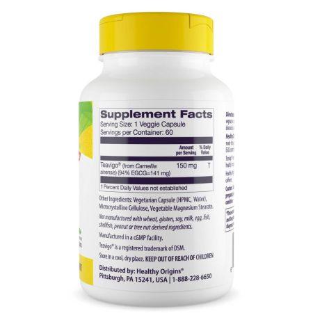 Healthy Origins Teavigo 150mg (Green Tea Extract) 60 Veggie Capsules