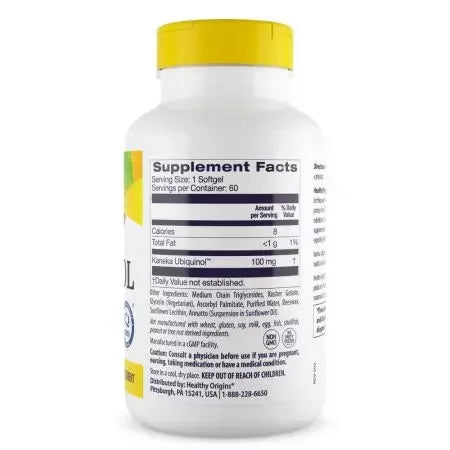 Healthy Origins Ubiquinol 100mg Softgels