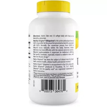 Healthy Origins Ubiquinol 200mg Softgels