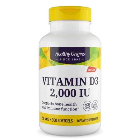 Healthy Origins Vitamin D3 2,000iu Softgels