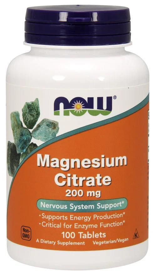 NOW Foods Magnesium Citrate, 200mg - 100 tablets