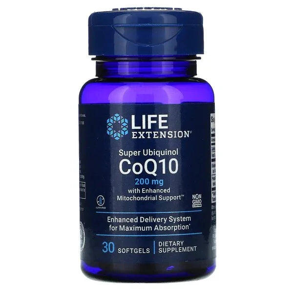 Life Extension Super Ubiquinol CoQ10 with Enhanced Mitochondrial Support, 200mg - 30 softgels