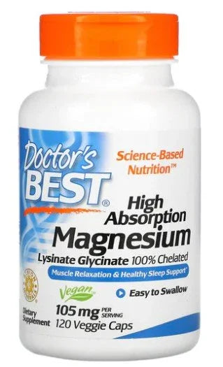 Doctor's Best High Absorption Magnesium, 105mg - 120 vcaps