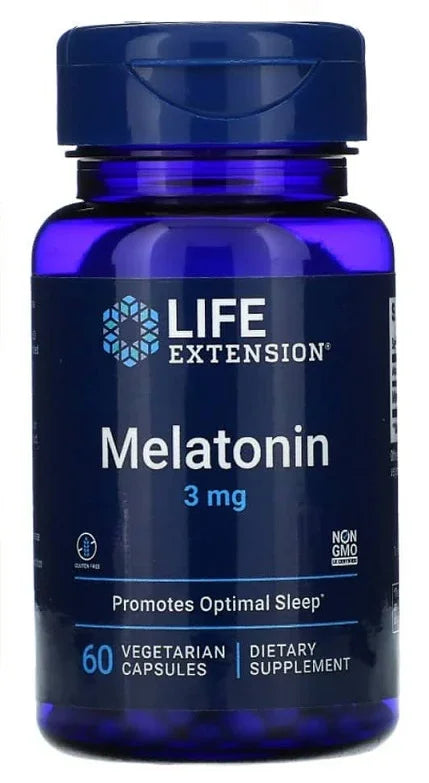 Life Extension Melatonin, 3mg - 60 vcaps
