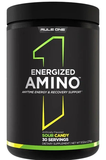 Rule One Energized Amino, Sour Candy - 270 grams