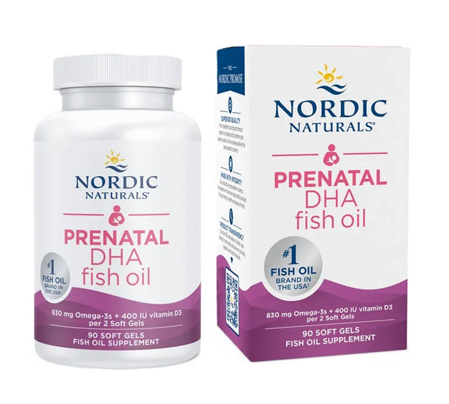 Nordic Naturals Prenatal DHA, 830mg Omega-3 + 400 IU D3 Unflavored (EAN 768990891144) - 90 softgels