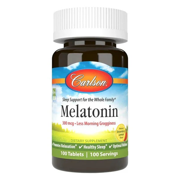 Carlson Labs Melatonin, Natural Strawberry Lemon - 100 tablets