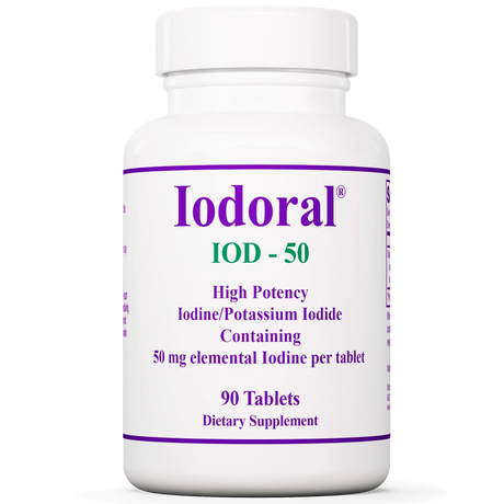 Iodoral IOD-50 (Iodine/Potassium Iodide) 50mg, 90 tablets - Optimox - welzo