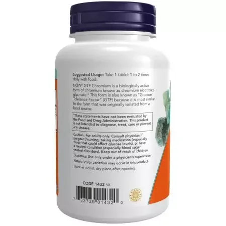 Now Foods GTF Chromium 200 mcg 250 Tablets