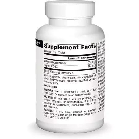 Source Naturals Betaine HCI 650mg 90 Tablets