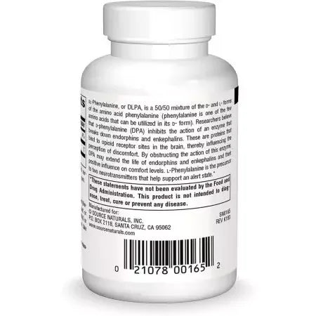 Source Naturals DLPA (DLPhenylalanine) 750mg 60 Tablets