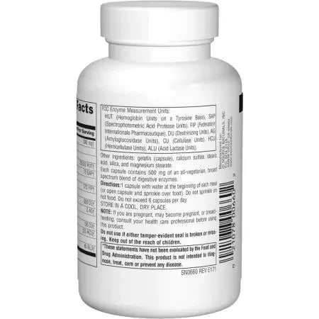 Source Naturals Essential Daily Enzymes 500mg Capsules