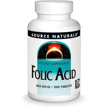 Source Naturals Folic Acid 800mcg 200 Tablets
