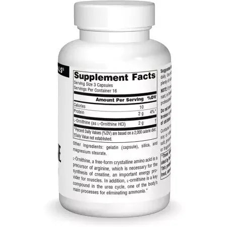 Source Naturals LOrnithine 667mg 50 Capsules