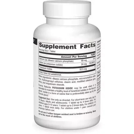Source Naturals Potassium Iodide 32.5mg Tablets