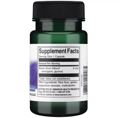 Swanson Albion Boron Bororganic Glycine 6 mg 60 Capsules