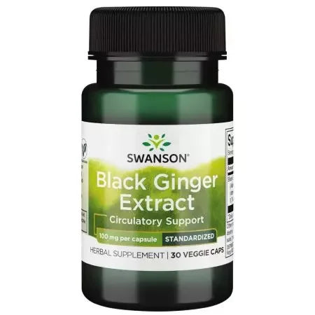 Swanson Black Ginger Extract 100mg 30 Veg Capsules