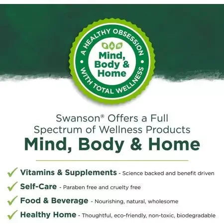 Swanson Vitamin B6 Pyridoxine 100mg Capsules