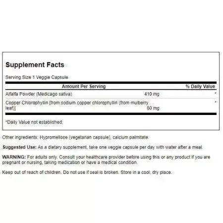 Swanson Chlorophyll as Chlorophyllin 60 mg 300 Veg Capsules
