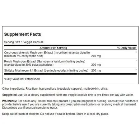 Swanson Cordyceps Complex with Reishi and Shiitake Mushrooms 60 Veggie Capsules