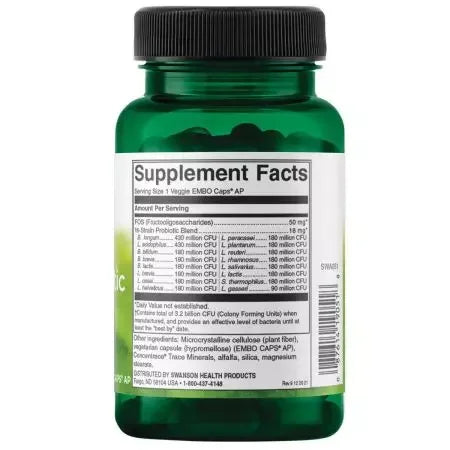 Swanson Dr. Stephen Langer's Ultimate 16 Strain Probiotic with Fos 3.2 Billion CFU 60 Vegetarian DrCapsules