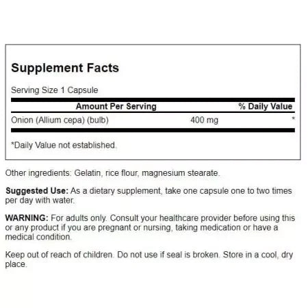 Swanson Full Spectrum Onion Bulb 400mg 60 Capsules