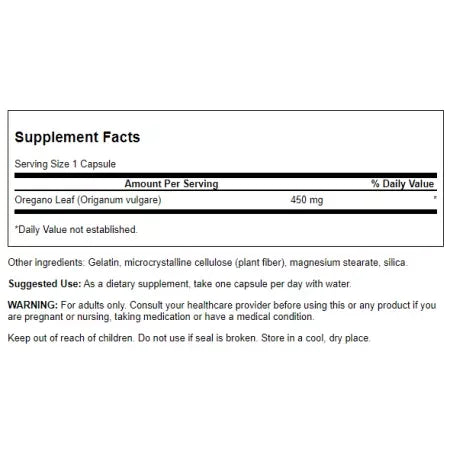 Swanson Full Spectrum Oregano 450 mg 90 Capsules