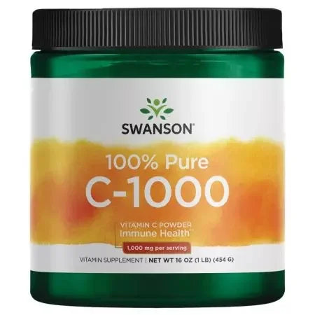 Swanson Vitamin C Powder 100% Pure 1,000 mg 16 oz Powder