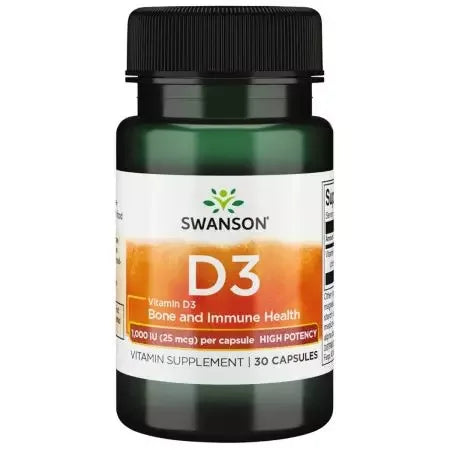 Swanson Vitamin D3 High Potency 1,000 IU (25 mcg) Capsules