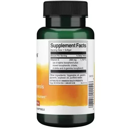 Swanson Vitamin E Mixed Tocopherols 400iu Softgels
