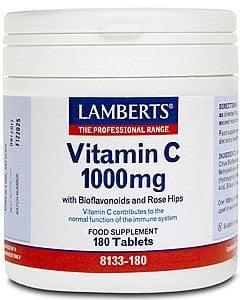 Vitamin C 1000mg with Bioflavonoids and Rose Hips - 120 Tablets - Lamberts - welzo