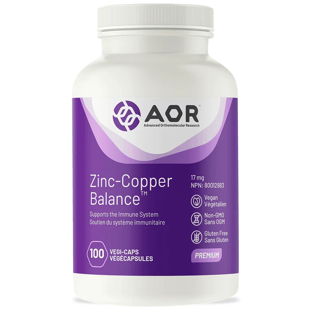 Zinc-Copper Balance -100 Capsules - AOR - welzo