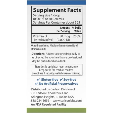 Carlson Labs Super Daily D3 365 Drops 10.3ml